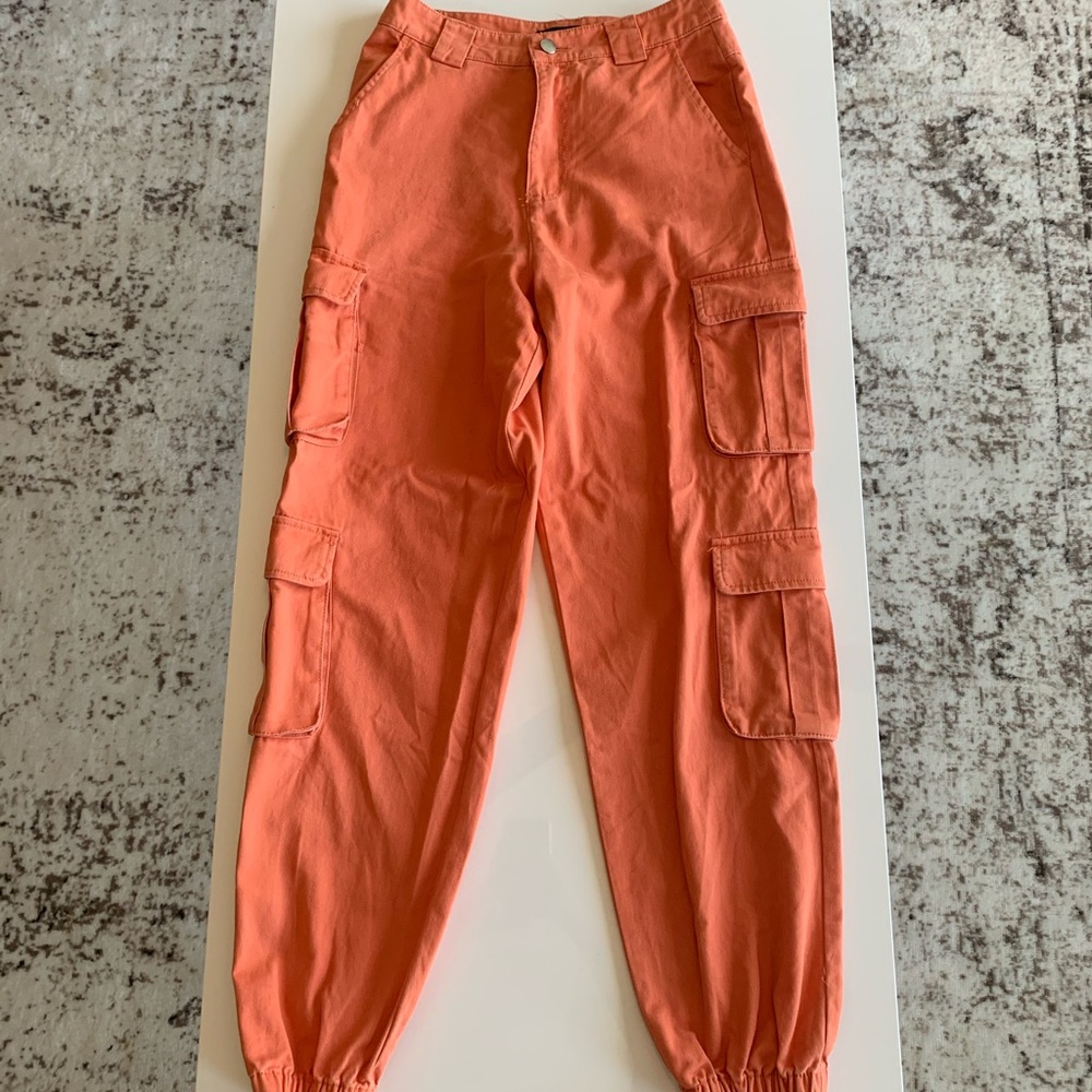Orange cargo pants